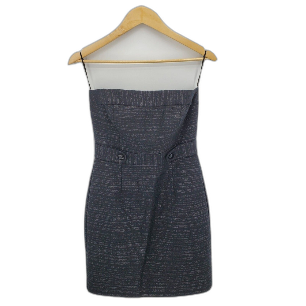 Trina Turk Womens Strapless Dress Black Metallic Size 2 Cocktail Party